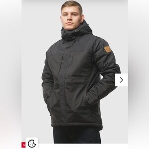 Fjallraven skogso padded jacket in dark grey g1000